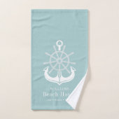 Familienaam Beach House Nautical Anker Bad Handdoek (Handdoek)