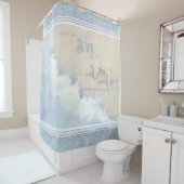 Familienaam Beach Ocean Waves Sand Starfish Douchegordijn (In situ)