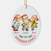 Familienaam beer kinder schattig keramisch ornament (Rechts)