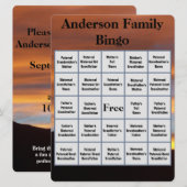 Familienaam Bingo en Reunion Sunset Photo (Voorkant / Achterkant)