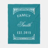 Familienaam Biscay Bay Elegant gepersonaliseerd Fleece Deken (Voorkant)