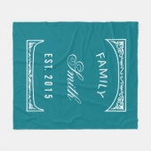 Familienaam Biscay Bay Elegant gepersonaliseerd Fleece Deken (Voorkant (Horizontaal))