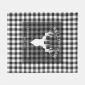 Familienaam Black White Gingham Pset Lake House Fleece Deken (Voorkant (Horizontaal))