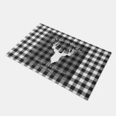 Familienaam Black White Lake House Gingham Plays Deurmat (Schuin)