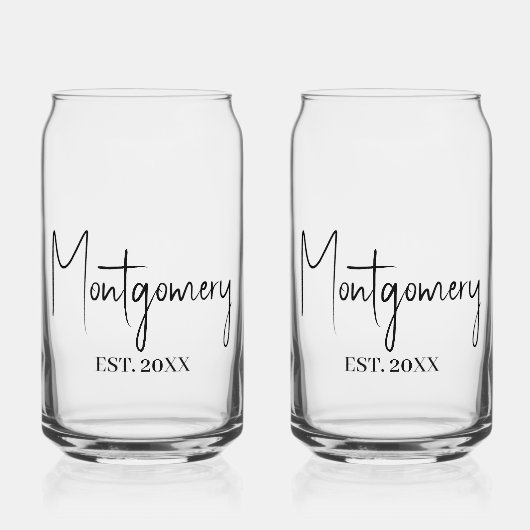 Familienaam Blikvorm Glas (Voorkant)