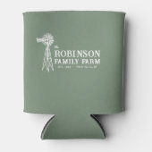 Familienaam Boerderij Rustic Windmill Sage Green Blikjeskoeler (Voorkant)