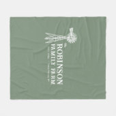 Familienaam Boerderij Rustic Windmill Sage Green Fleece Deken (Voorkant (Horizontaal))