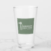 Familienaam Boerderij Rustic Windmill Sage Green Glas (Voorkant)