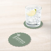 Familienaam Boerderij Rustic Windmill Sage Green Kartonnen Onderzetters (Insitu)