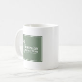 Familienaam Boerderij Rustic Windmill Sage Green Koffiemok (Voorkant links)