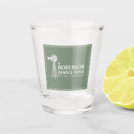 Familienaam Boerderij Rustic Windmill Sage Green Shot Glas