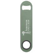 Familienaam Boerderij Rustic Windmill Sage Green Speed Flessenopener (Voorkant)