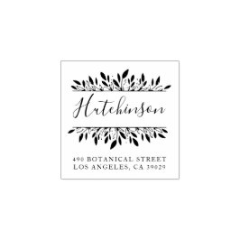 Familienaam Botanisch met de hand geschreven Terug Rubberstempel