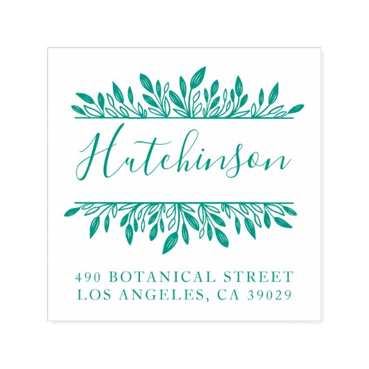 Familienaam Botanisch met de hand geschreven Terug Zelfinktende Stempel (Design)