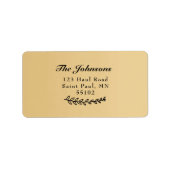 Familienaam Botanische bladeren Etiket (Voorkant)