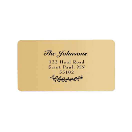 Familienaam Botanische bladeren Etiket (Voorkant)