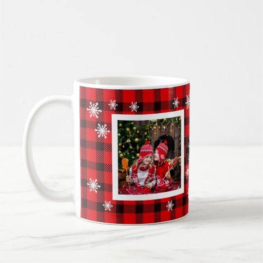 Familienaam buffalo plaid koffiemok (Links)