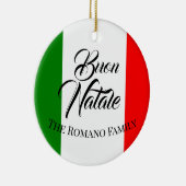 Familienaam Buon Natale, Italiaanse vlag Keramisch Ornament (Rechts)