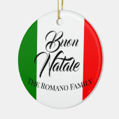 Familienaam Buon Natale, Italiaanse vlag Keramisch Ornament (Links)