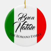 Familienaam Buon Natale, Italiaanse vlag Keramisch Ornament (Achterkant)