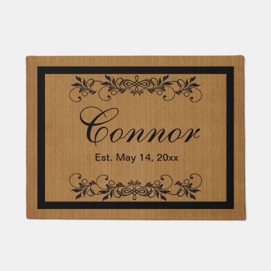 Familienaam - Burlap Deurmat (Voorkant)