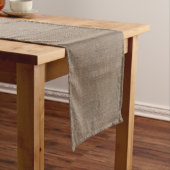 Familienaam Burlap Rustic Korte Tafelloper (Voorbeeld)