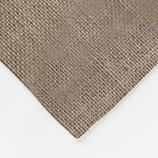 Familienaam Burlap Rustiek Fleece Deken (Hoek)