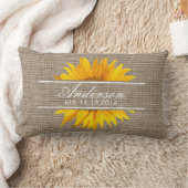 Familienaam Burlap & Sunflower Kussen (Deken)