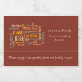 Familienaam Burnt Umber Recept Gezegden Cadeau Voedselcontainer Etiket (Enkel label)