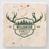 Familienaam Cabin Bos Groen onderzetter (Voorkant)