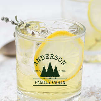 Familienaam Cabin Bos Groene dennen Glas