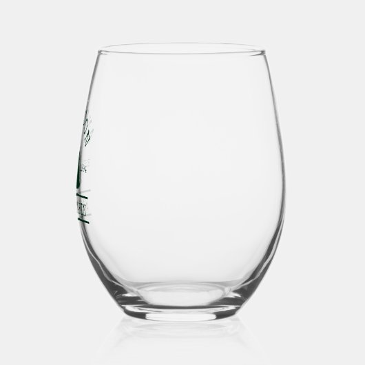 Familienaam Cabin Bos Groene dennen Wijnglas Zonder Voet (Links)