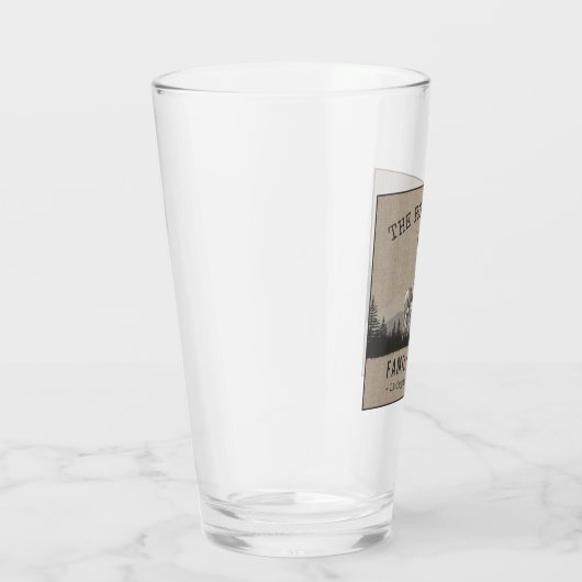 Familienaam Cabin Deer Pine Tree Forest Burlap Glas (Rechts)