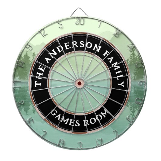 Familienaam Cabin Lake Dart Board Dartbord (Voorkant)