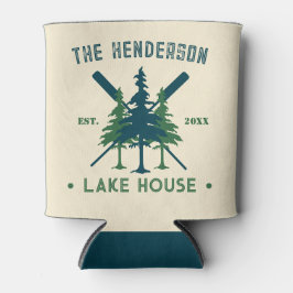 Familienaam Cabin Lake House Oars Pine Trees Blikjeskoeler