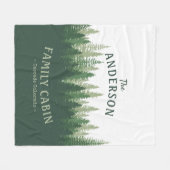 Familienaam Cabin Locatie Pijn Bosbos Fleece Deken (Voorkant (Horizontaal))