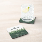 Familienaam Cabin Locatie Pijn Boskork Bier Onderzetter (Rechterzijde)