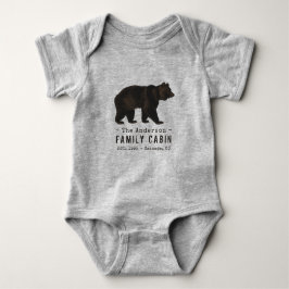 Familienaam Cabin Rustic Brown Black Beer Romper