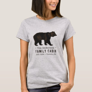 Familienaam Cabin Rustic Brown Black Beer T-shirt