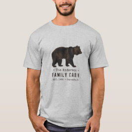 Familienaam Cabin Rustic Brown Black Beer T-shirt
