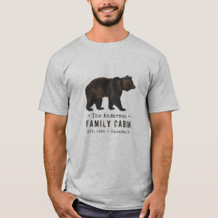 Familienaam Cabin Rustic Brown Black Beer T-shirt