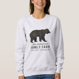 Familienaam Cabin Rustic Brown Black Beer Trui