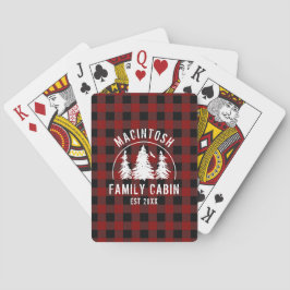 Familienaam Cabin Rustic Red Pset Pokerkaarten