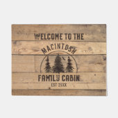 Familienaam Cabin Rustic Wood Deurmat (Voorkant)