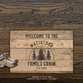 Familienaam Cabin Rustic Wood Deurmat