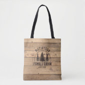 Familienaam Cabin Rustic Wood - Gepersonaliseerd Tote Bag (Voorkant)