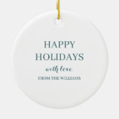 Familienaam Cabin Rustiek Bos Gepersonaliseerd Keramisch Ornament (Achterkant)