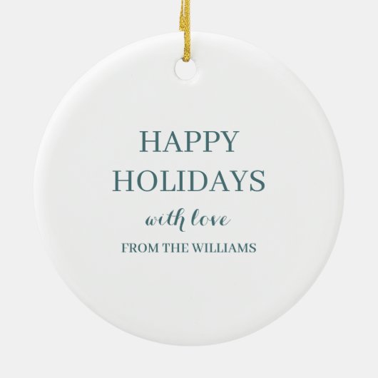 Familienaam Cabin Rustiek Bos Gepersonaliseerd Keramisch Ornament (Achterkant)