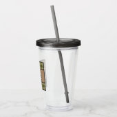 Familienaam Cabin Trees Sage Green Play Burlap Acryl Drinkbeker (Links)