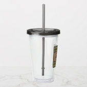 Familienaam Cabin Trees Sage Green Play Burlap Acryl Drinkbeker (Rechts)